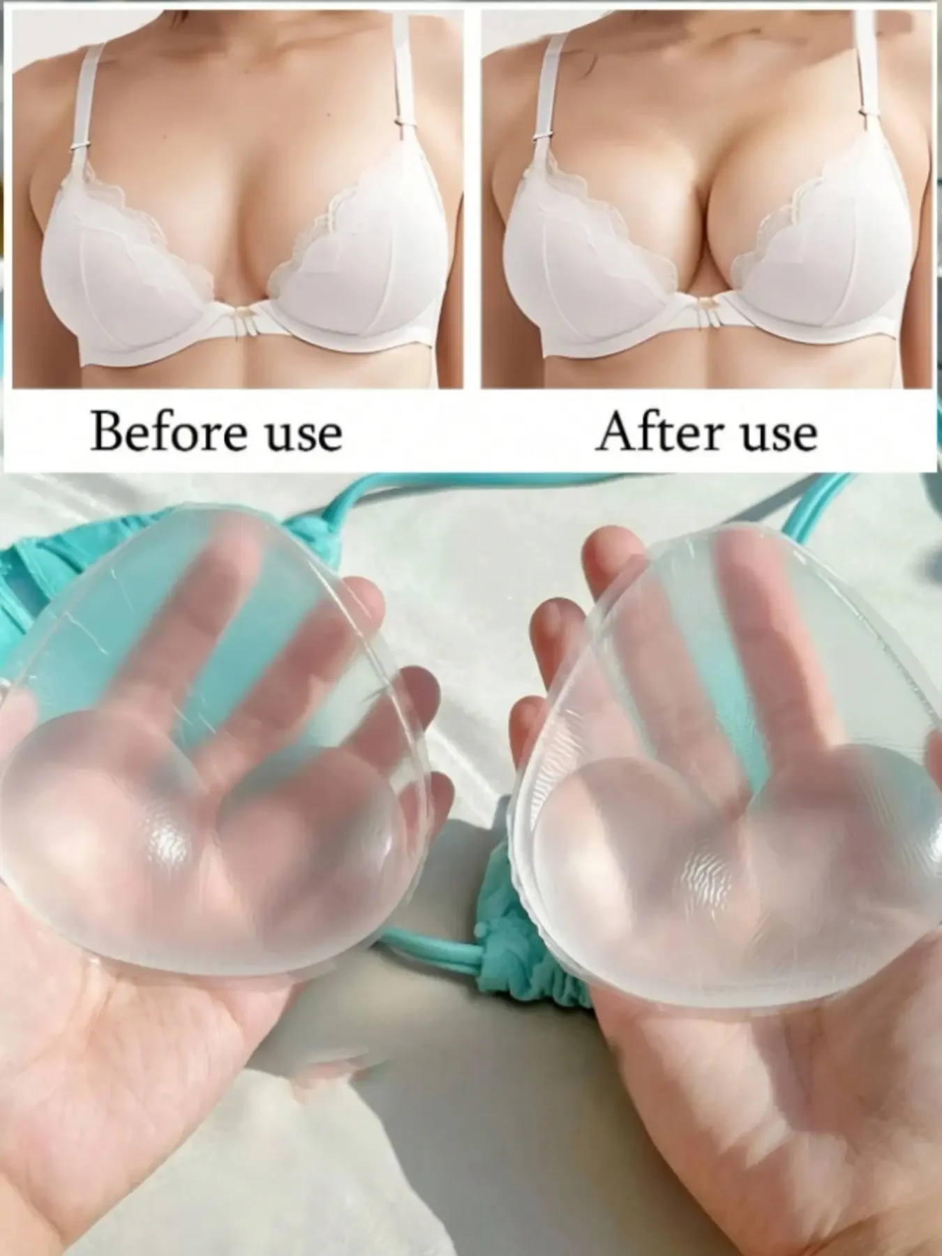 Push Up Bra Silicone - 1쌍 여성용 실리콘 브라 인서트, 패션