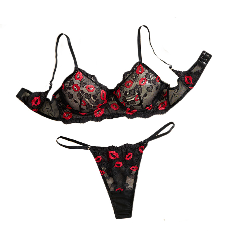 Lace Bralette Set - 시스루 레이스 속옷 섹시 란제리 세트
