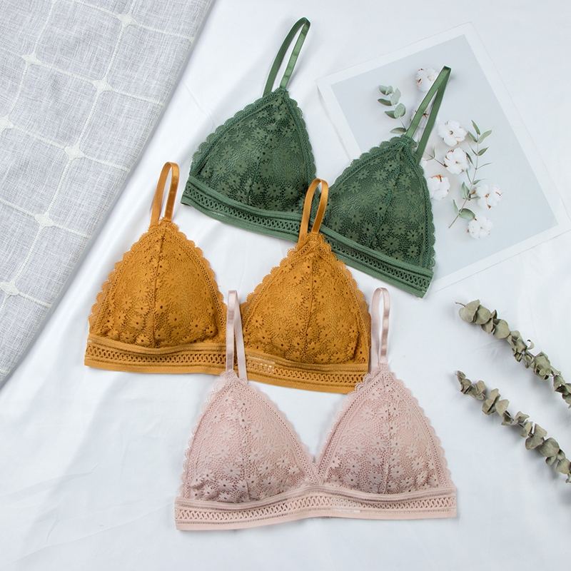 여성을위한 섹시한 꽃 레이스 브래지어 탑 여성 란제리  - Lace Bralette Set 리뷰 및 가격